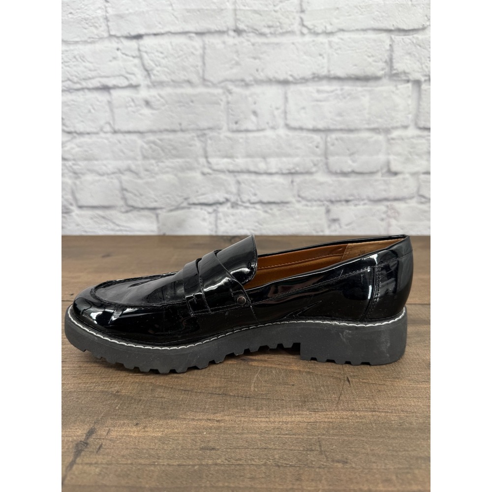 Franco Sarto Cassandra Womens Black Patent Lug Sole Penny Loafers Size 8.5 M - Picture 10 of 10